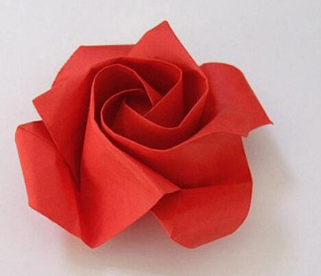 长方形纸折简单玫瑰花图片