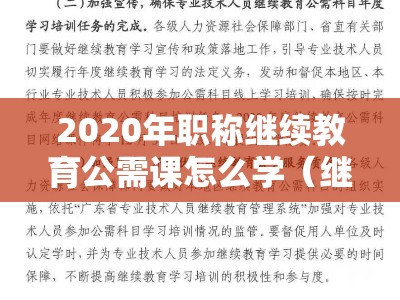 2020年职称继续教育公需课怎么学（继续教育公需课证书）